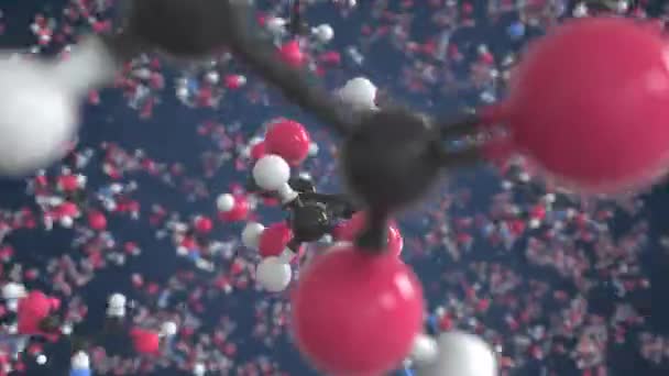 Молекула серина, изолированная молекулярная модель. Цикл 3D анимации или движения фона — стоковое видео