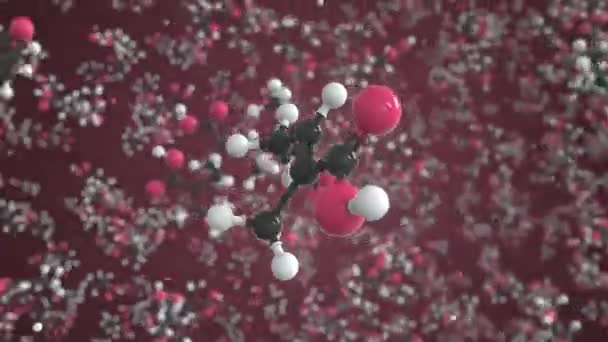 티그 릭 산 분자는 공으로 만들어 졌고 고립된 분자 모델이었습니다. 3D 애니메이션 및 모션 배경덮기 — 비디오