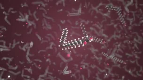 Molekuła kwasu selachoinowego, izolowany model molekularny. Pętla animacji 3D lub tło ruchu — Wideo stockowe