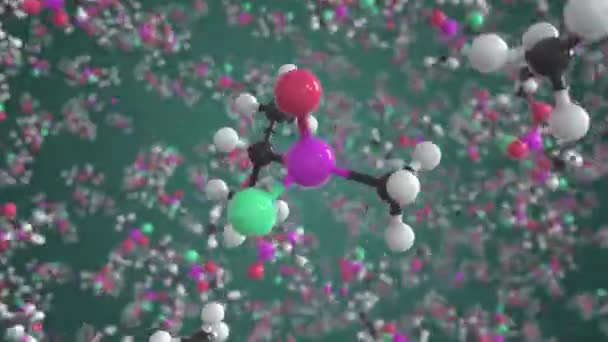 사린 분자, 고립된 분자 모델. 3D 애니메이션 및 모션 배경덮기 — 비디오