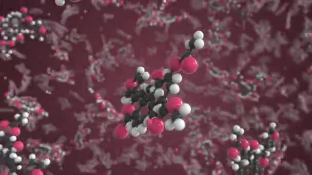 Molécula de salvinorina a, modelo molecular aislado. Looping animación en 3D o fondo de movimiento — Vídeo de stock