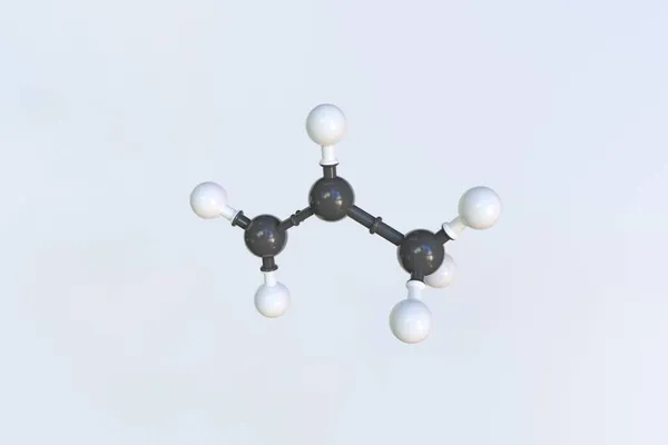 Toplardan yapılmış polipropilen molekül, bilimsel moleküler model. 3B görüntüleme — Stok fotoğraf
