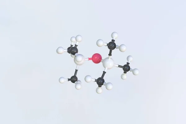 Молекула диметикона, сделанная из шариков, изолированная молекулярная модель. 3D рендеринг — стоковое фото
