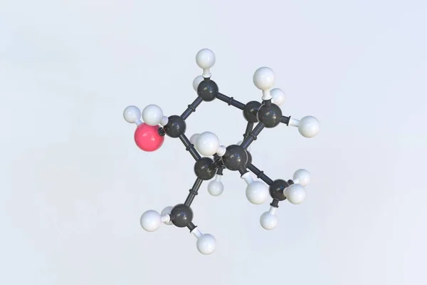 Молекула борнеола, изолированная молекулярная модель. 3D рендеринг — стоковое фото