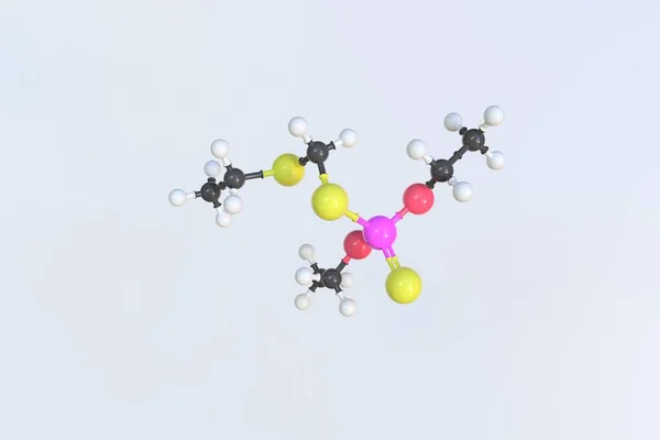 Molecule of phorate, isolated molecular model. 3D rendering — Stock Photo, Image