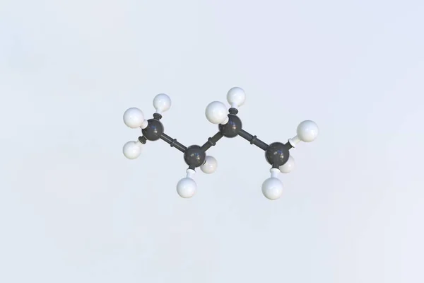Molécula de butano, modelo molecular aislado. Renderizado 3D —  Fotos de Stock
