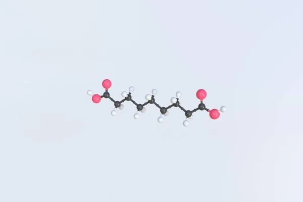Molekula kyseliny zelaové. Izolovaný molekulární model. 3D vykreslování — Stock fotografie