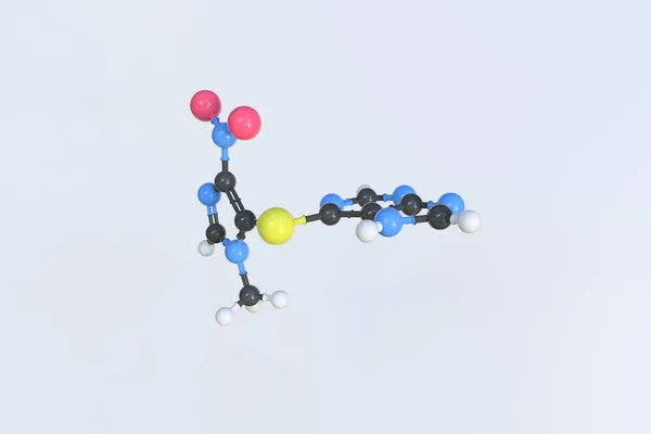 偶氮染料分子。分离分子模型。3D渲染 — 图库照片