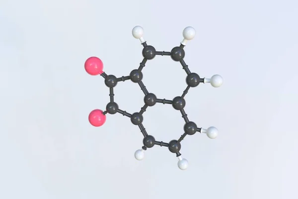 アセナフトキノン分子。分離分子モデル。3Dレンダリング — ストック写真