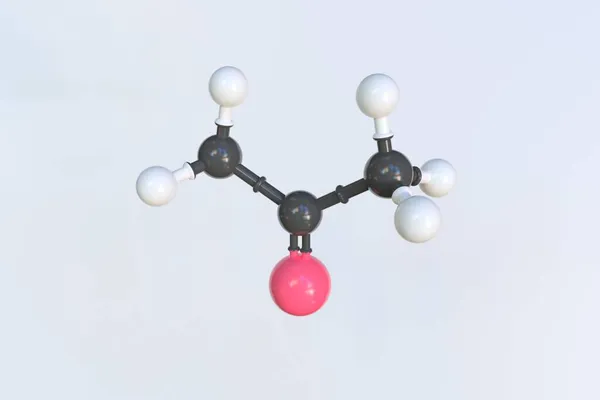 2-Propanon-Molekül. Isoliertes molekulares Modell. 3D-Rendering — Stockfoto