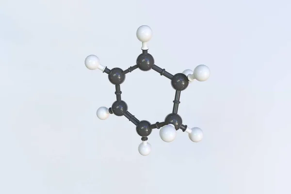 1,3-cyklohexadienmolekyl. Isolerad molekylär modell. 3D-rendering — Stockfoto
