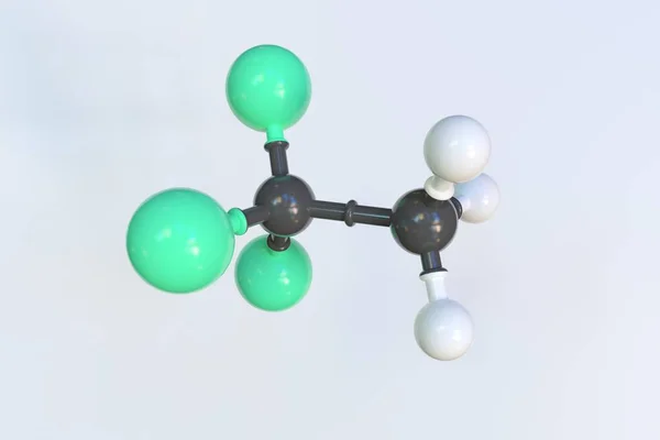 Molecule of 1,1,1-trifluoroethane, isolated molecular model. 3D rendering — Stock Photo, Image