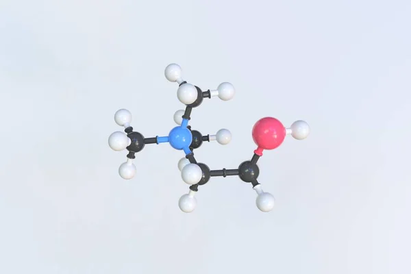Molécula de colina, modelo molecular isolado. Renderização 3D — Fotografia de Stock