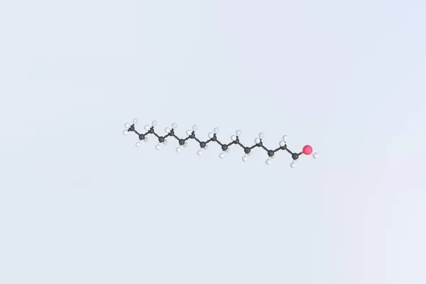 Molekula cetylalkoholu, izolovaný molekulární model. 3D vykreslování — Stock fotografie