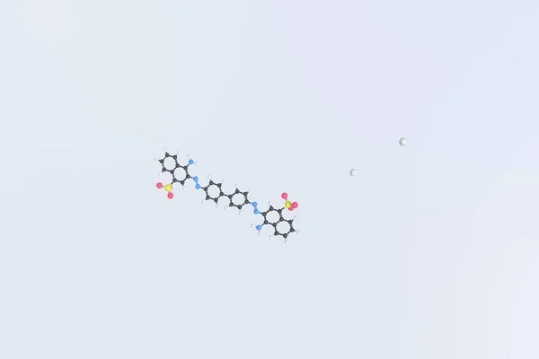 Konžská červená molekula, izolovaný molekulární model. 3D vykreslování — Stock fotografie