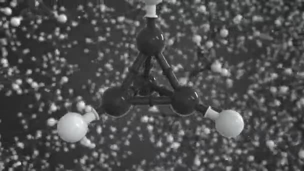 Tetrahedrane molecule, isolated molecular model. Looping 3D animation or motion background — Stock Video