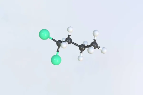 二氯甲烷分子，分离分子模型。3D渲染 — 图库照片