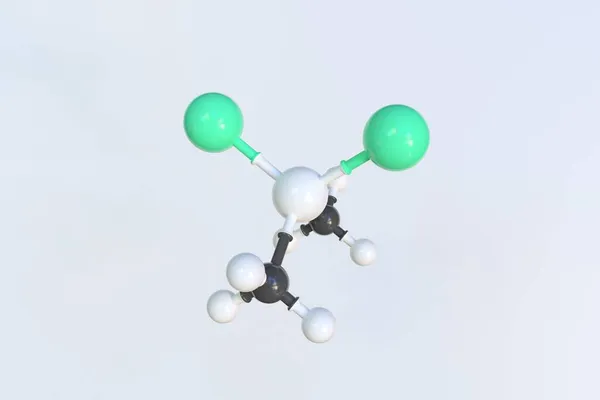 Diklorodimetilsilan molekülü, izole edilmiş moleküler model. 3B görüntüleme — Stok fotoğraf