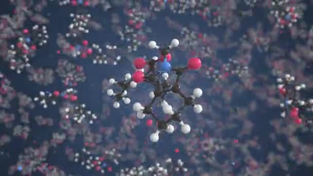 Molécule de tétraméthrine, modèle moléculaire isolé. Boucle animation 3D ou arrière-plan de mouvement — Video