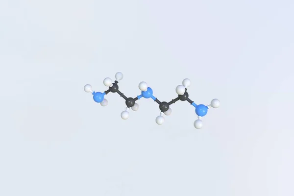 Molekula diethylenetriaminu vyrobená z kuliček, izolovaný molekulární model. 3D vykreslování — Stock fotografie