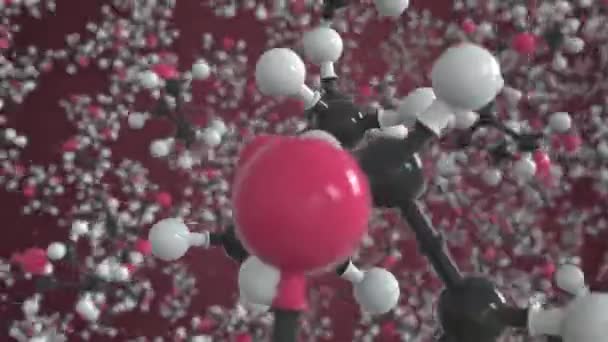 Molekyler av tetrahydrofuran, isolerad molekylär modell. Looping 3D-animering eller rörelse bakgrund — Stockvideo