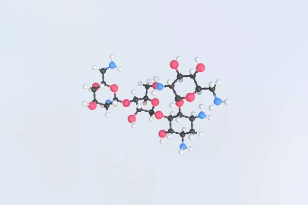 Neomycin molecule, scientific molecular model, looping 3d animation — Stock Photo, Image
