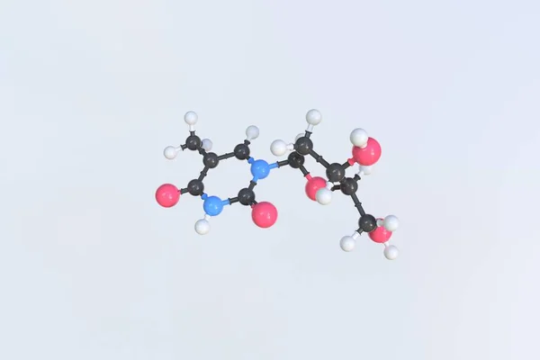 Molécula de timidina, modelo molecular isolado. Renderização 3D — Fotografia de Stock