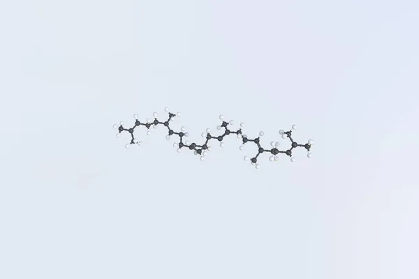 Squalenová molekula, izolovaný molekulární model. 3D vykreslování — Stock fotografie