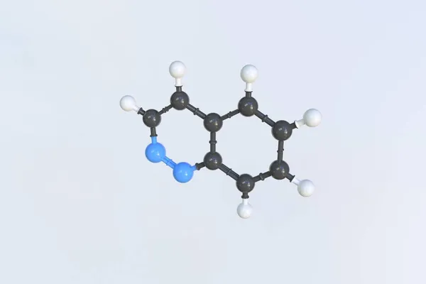 Молекула циннолина, изолированная молекулярная модель. 3D рендеринг — стоковое фото