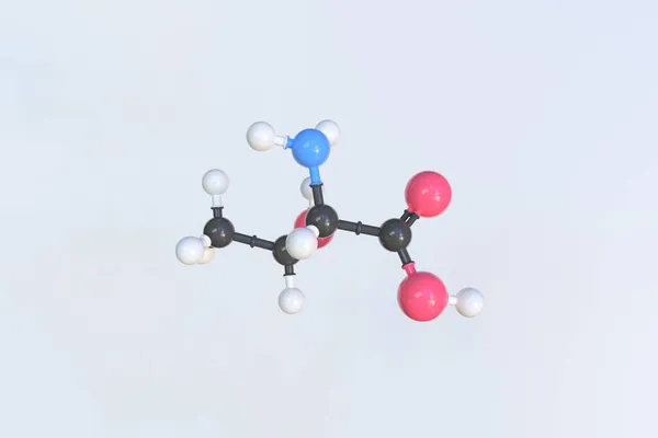 Threonine分子，科学分子模型，循环3D动画 — 图库照片