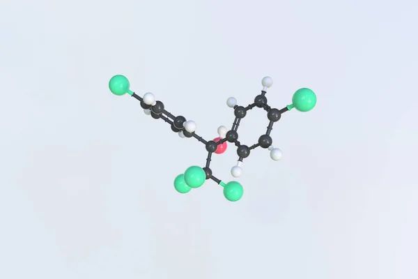 Dicofol molekülü, izole edilmiş moleküler model. 3B görüntüleme — Stok fotoğraf