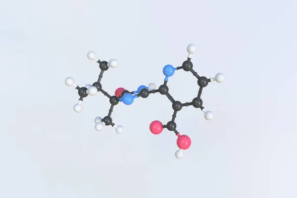 Molécula de Imazapyr hecha con bolas, modelo molecular aislado. Renderizado 3D —  Fotos de Stock