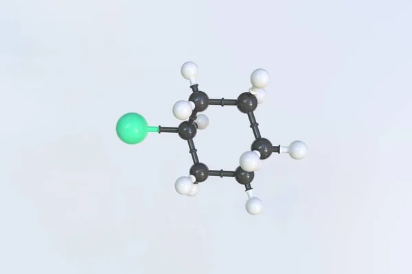 溴环已烷分子，分离分子模型。3D渲染 — 图库照片