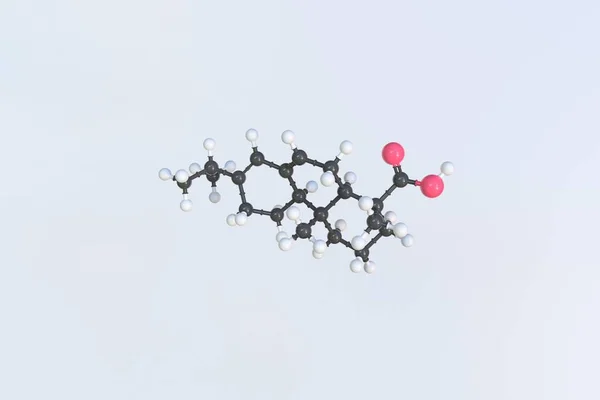 Αβιετικό οξύ μόριο. Μεμονωμένο μοριακό μοντέλο. 3D απόδοση — Φωτογραφία Αρχείου