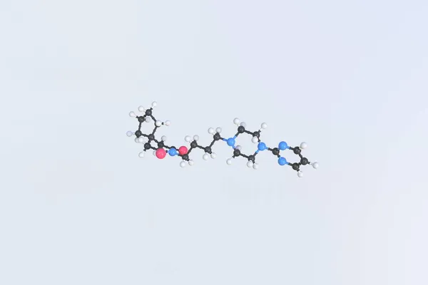 Buspirone molekülü. İzole edilmiş moleküler model. 3B görüntüleme — Stok fotoğraf