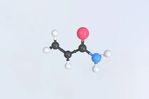 Acrylamide molecuul, geïsoleerd moleculair model. 3D-weergave — Stockfoto