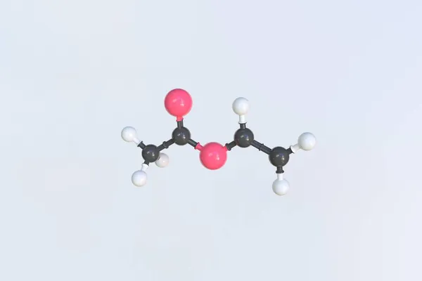 醋酸乙烯分子，分离分子模型。3D渲染 — 图库照片