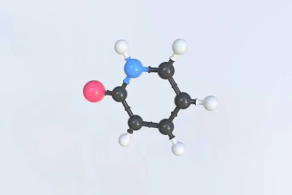 2-Pyridone molekülü. İzole edilmiş moleküler model. 3B görüntüleme — Stok fotoğraf