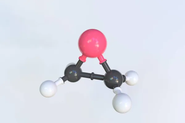 Molekül aus Ethylenoxid, isoliertes molekulares Modell. 3D-Rendering lizenzfreie Stockbilder