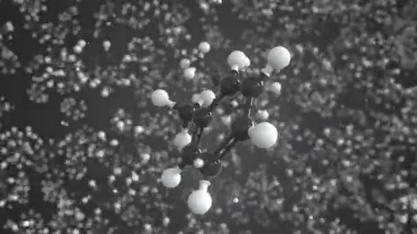 Toluenová molekula, izolovaný molekulární model. Smyčka 3D animace nebo pozadí pohybu — Stock video