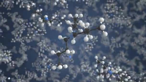 Molécula de tributilamina, modelo molecular aislado. Looping animación en 3D o fondo de movimiento — Vídeos de Stock