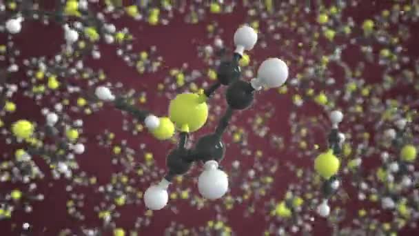 Etiyopya molekülü, izole edilmiş moleküler model. 3B canlandırma veya hareket arkaplanı döngüsü — Stok video