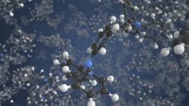 Molécula de trifenilamina, modelo molecular científico, animación en bucle 3d — Vídeo de stock