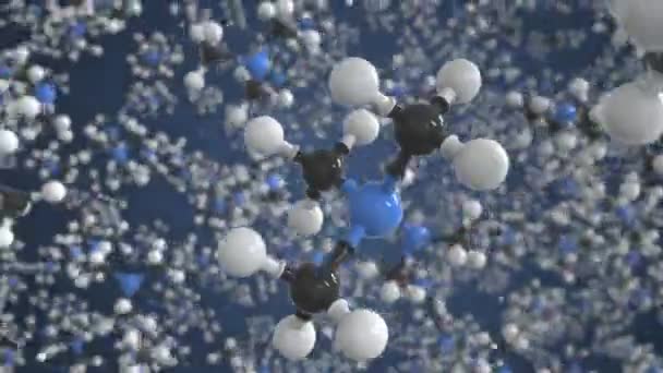 Molecola trimetilammina, modello molecolare scientifico, animazione in loop 3d — Video Stock