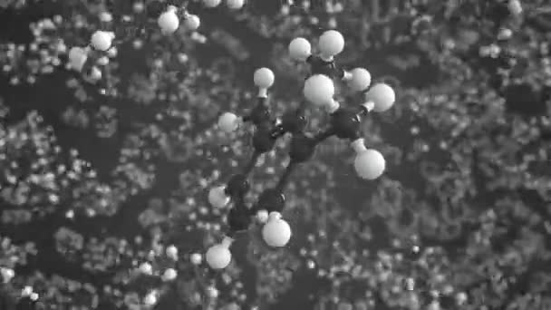 Molécula de trimetilbenzeno, modelo molecular isolado. Looping animação 3D ou fundo de movimento — Vídeo de Stock