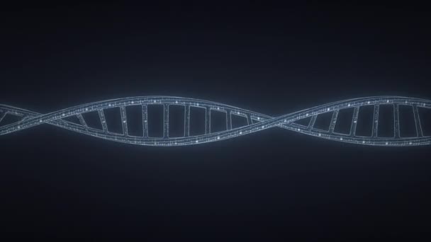 Yüksek teknolojili kavramsal DNA molekülü, üç boyutlu döngü animasyonu — Stok video
