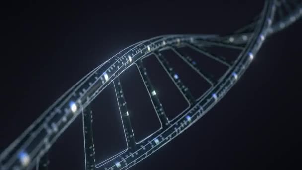 ハイテクDNA分子、 3Dアニメーションをループ — ストック動画