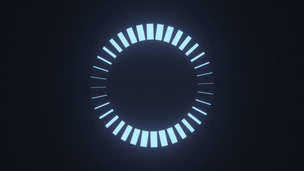 Kruhová ikona načítání v aplikaci na tmavém pozadí, animace smyčky — Stock video