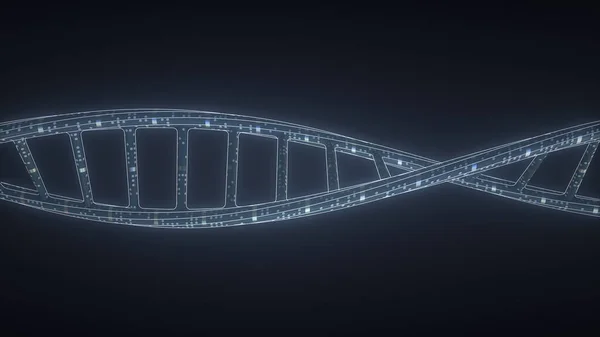 炭素、 3Dレンダリングで作られた技術的なDNA分子モデル — ストック写真