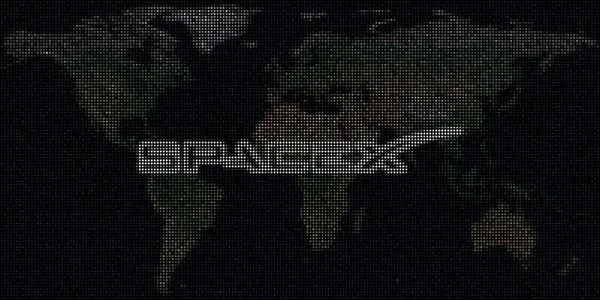 Logotyp för SPACEX gjord med prickar och världskartan. Redaktionell begreppsillustration — Stockfoto